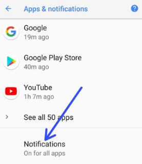 Sådan slukkes Heads Up Notifications i Android Oreo 8.1