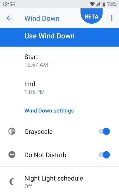 Sådan bruges Wind Down Android Pie 9