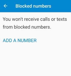 tilføj nummer for at blokere opkald og sms-beskeder i nougat 7.0