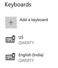 Skift tastaturlayout i Windows 10