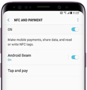 Sådan bruges NFC til at overføre filer Galaxy S9 og Galaxy S9 plus