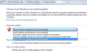 Sådan slukkes automatisk opdatering i Windows 7